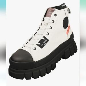 Palladium Women's White and Black High-Top Sneakers
